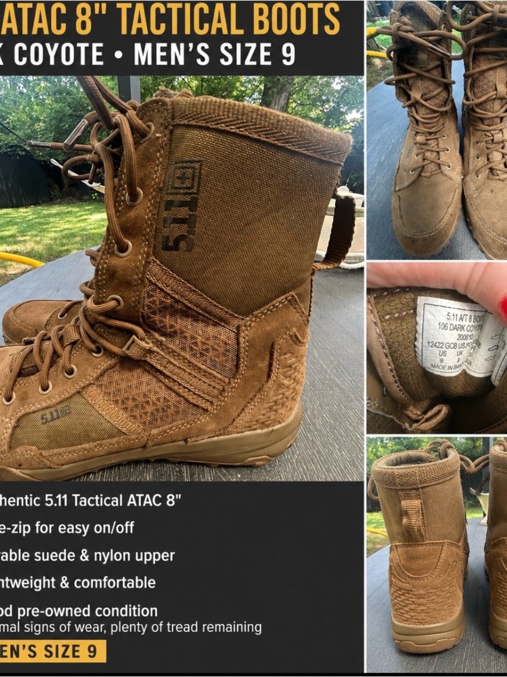 5.11 Tactical ATAC 8" Men's Boots Coyote Brown